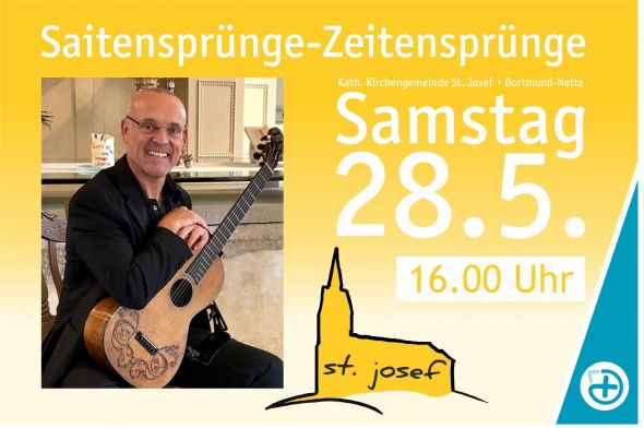 Andreas Koch gibt in St. Josef unter dem Titel: "Saitensprünge-Zeitensprünge“ ein Gitarrenkonzert.
